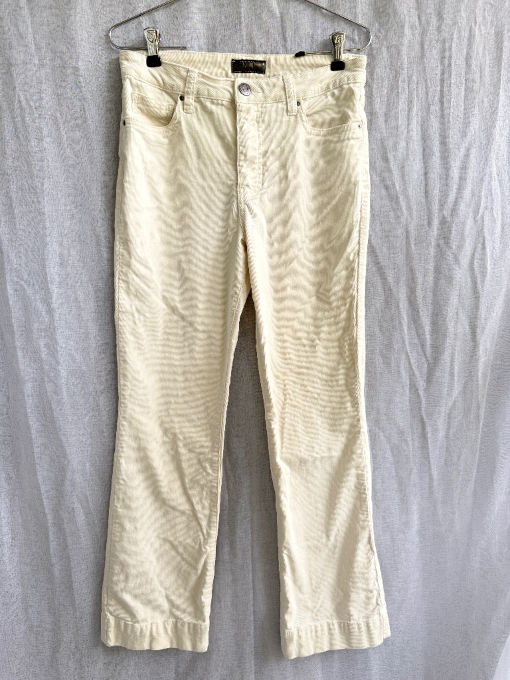 Kut from the Kloth Off White Corduroy Pants | Size 4 |Cream Straight Casual Chic